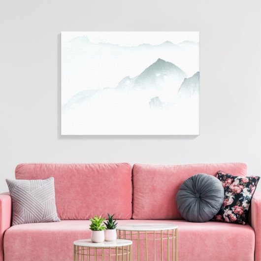 Minimalistische bergen canvas afdruk (Insitu (Woonkamer))