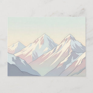 Minimalistische berglandschap met pastelkleuren briefkaart