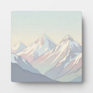 Minimalistische berglandschap met pastelkleuren fotoplaat