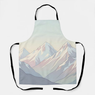 Minimalistische berglandschap met pastelkleuren schort