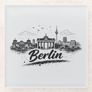 Minimalistische Berlijn Duitsland Stadsgezicht Kun Glazen Onderzetter