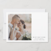 Minimalistische Beste Dag Ooit Fotobruiloft Bedankkaart (Voorkant)