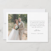 Minimalistische Beste Dag Ooit Fotobruiloft Bedankkaart (Achterkant)