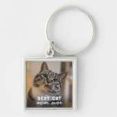 Minimalistische beste kat mum ooit aangepaste huis sleutelhanger (Voorkant)