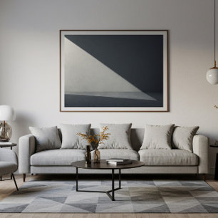 Minimalistische betonnen wandlicht en schaduw foto canvas afdruk