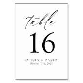 Minimalistische bewerkbare Kaart voor tabelnummert (Voorkant)