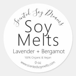Minimalistische biologische veganistische soja wax ronde sticker