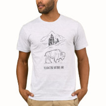 Minimalistische Bizon in Berglandschap Shirt