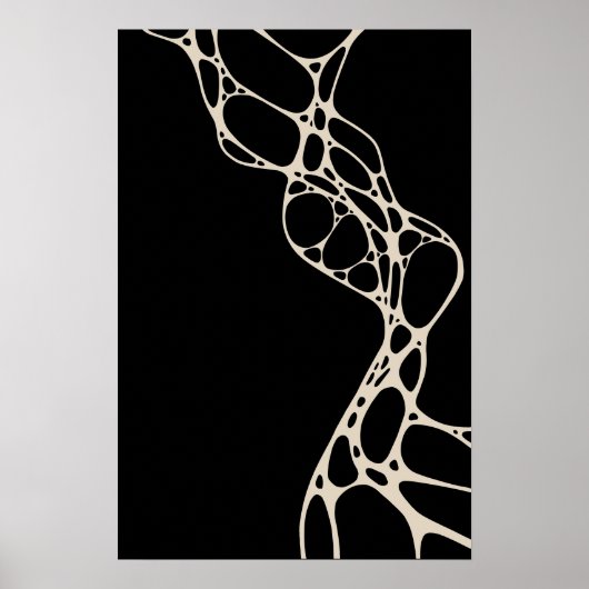 Minimalistische Black and Cream Moderne Abstracte  Poster (Voorkant)