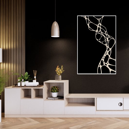 Minimalistische Black and Cream Moderne Abstracte Poster