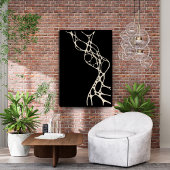 Minimalistische Black and Cream Moderne Abstracte Poster