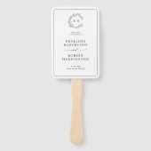 Minimalistische Black and White Leaf Wedding Timel Handwaaier (Voorkant)