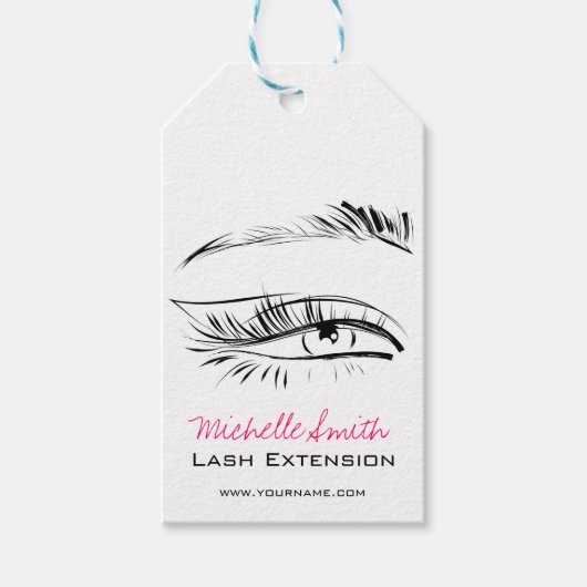 Minimalistische Black and White Wenkbrauw Bar Wimp Cadeaulabel (Voorkant)