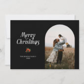 Minimalistische Black Arch Vrolijke Kerstfoto Feestdagenkaart (Voorkant)
