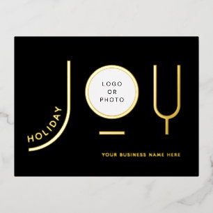 Minimalistische Black Business Folie Holiday Post Feestdagen Briefkaart