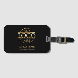 Minimalistische Black Corporate Business Logo Bagagelabel