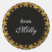 Minimalistische Black & Gold Circle Mandala Sticke