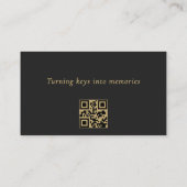 Minimalistische Black Gold QR-code voor makelaars Visitekaartje (Achterkant)