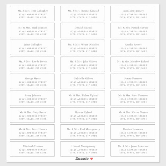 Minimalistische Black Guest Adresetiketten Sticker (Vel)