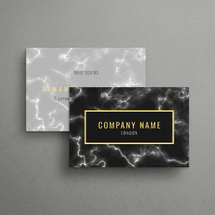 Minimalistische Black Marble luxe Visitekaartje