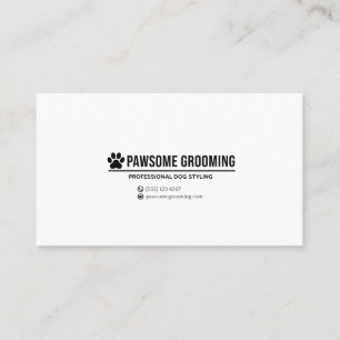 Minimalistische Black Paw Logo Professionele Hond Visitekaartje