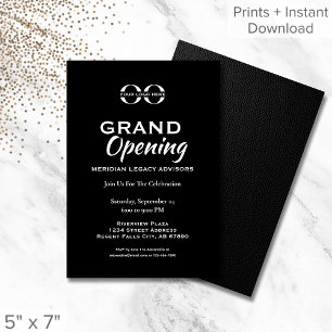 Minimalistische Black White Grand Opening uitnodig Kaart