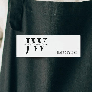 Minimalistische Black & White Haarstylist Beauty S Naambadge