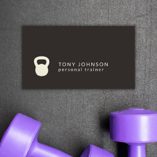 Minimalistische Black White Kettlebell Personal Tr Visitekaartje