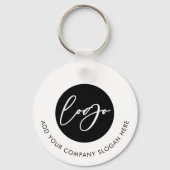 Minimalistische Black & White Logo Vastgoed Busine Sleutelhanger (Voorkant)