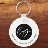 Minimalistische Black & White Logo Vastgoed Busine Sleutelhanger (Voorkant)