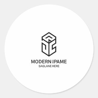 Minimalistische Black & White Modern Business Logo Ronde Sticker