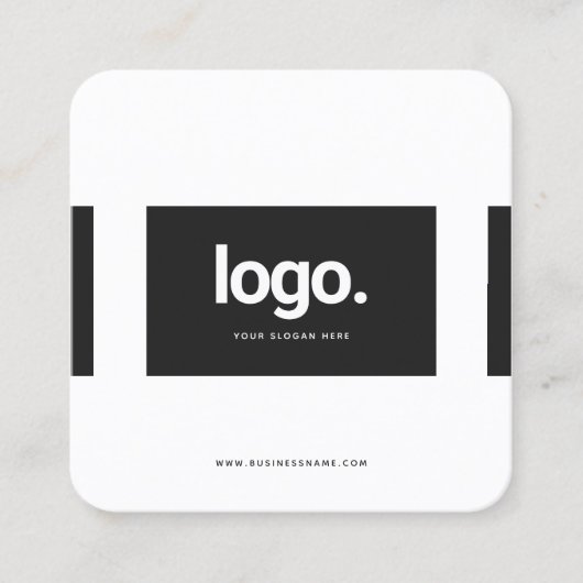 Minimalistische Black White Professional QR-code Vierkante Visitekaartje (Voorkant)