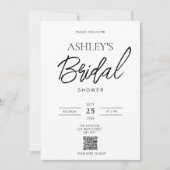 Minimalistische Black & White QR Code Douche uitno Kaart (Voorkant)