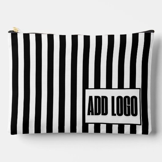 Minimalistische Black & White Stripes Zakelijke Lo Etui (Voorkant)