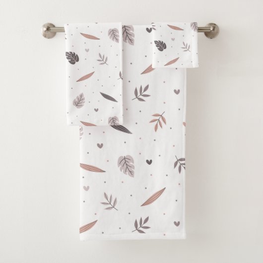 Minimalistische bladeren patroon badhanddoek set bad handdoek (Insitu)