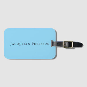 Minimalistische Blau Eenvoudige Elegante Moderne Bagagelabel