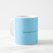 Minimalistische Blau Eenvoudige Elegante Moderne Koffiemok (Voorkant links)