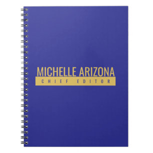 Minimalistische Blau & Gold Kleur Professionele Mo Notitieboek