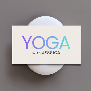 Minimalistische Blau Oude Witte Vette Yoga Instruc Visitekaartje