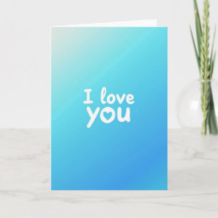 Minimalistische Blau Verlopende Liefdeskaart Kaart