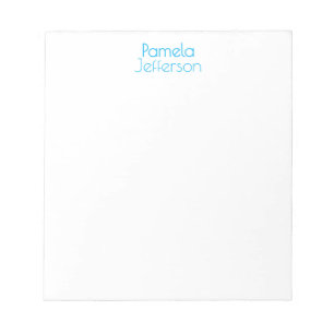 Minimalistische Blau & Witte Professionele Moderne Notitieblok