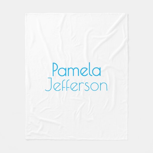 Minimalistische blauw en wit professionele moderne fleece deken (Voorkant)