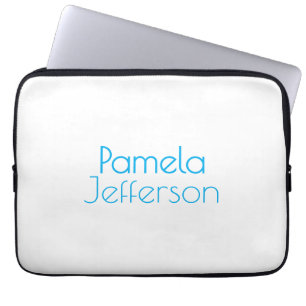 Minimalistische blauw en wit professionele moderne laptop sleeve