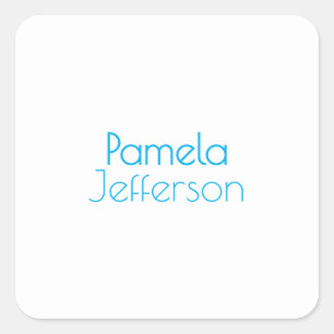Minimalistische blauw en wit professionele moderne vierkante sticker