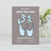 Minimalistische blauwe balletuitnodiging kaart (Staand voorkant)