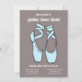 Minimalistische blauwe balletuitvoering uitnodigin kaart