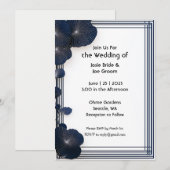 Minimalistische blauwe bloem bruiloft uitnodiging (Voorkant / Achterkant)