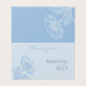 Minimalistische blauwe bloemenbruiloft dank u kaar kaart (Buitenkant ongevouwen)