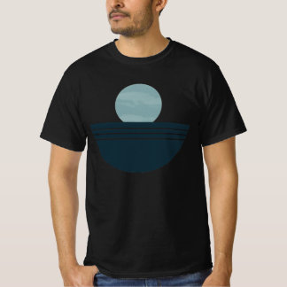 Minimalistische Blauwe Boho Geometrische Maan Abst T-shirt