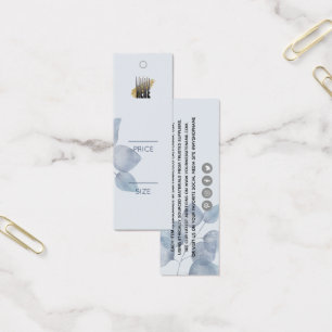 Minimalistische blauwe botanische kleding swing pr mini visitekaartjes